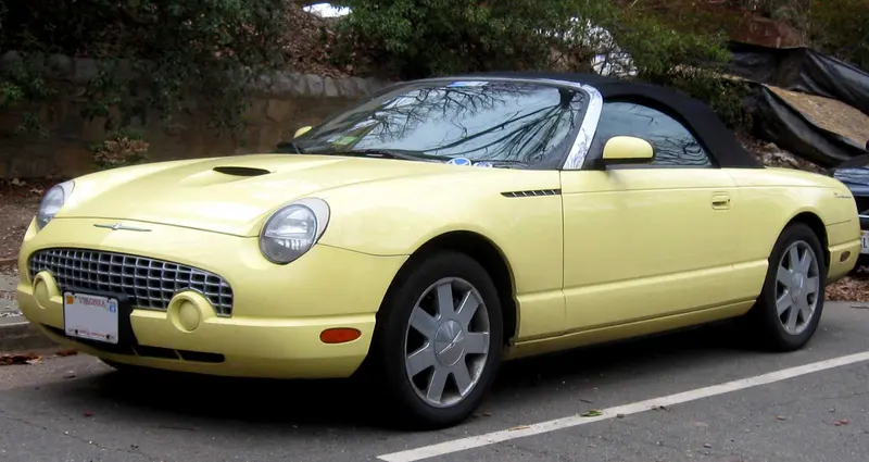 Pale yellow 2002–2005 Ford Thunderbird convertible