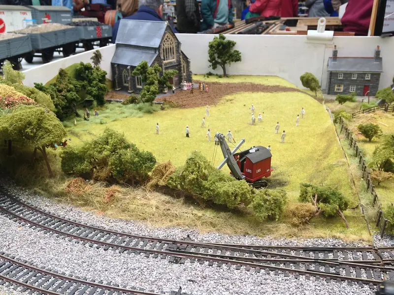 Exhibition model railway layout at a toy and collectors fair